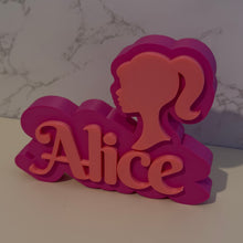 Load image into Gallery viewer, Custom Barbie-Themed Nameplate