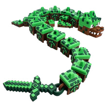 Load image into Gallery viewer, Mine craft Dragon Inspired Flexi Dragon Approx 40cm