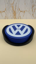 Load image into Gallery viewer, VW Logo Coasters Set of 4 with Holder