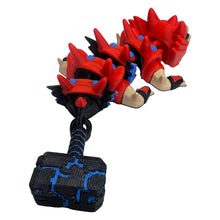 Load image into Gallery viewer, Hammer Dragon – Viking Dragon with Lightning and Hammer Tail - 15cm Articulated Dragon