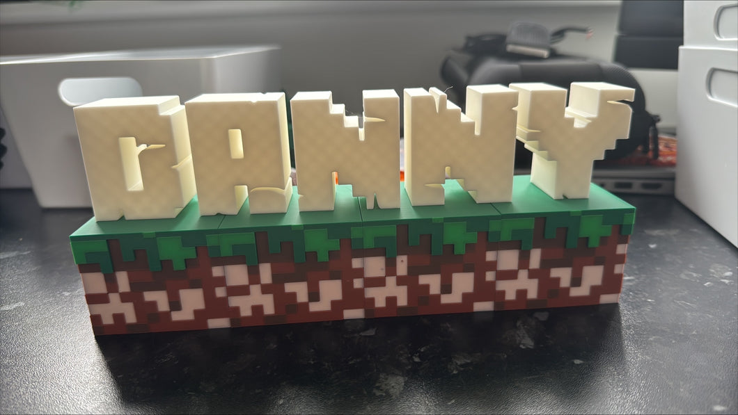 Minecraft 3D Name Plate