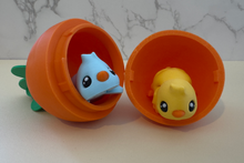 Load image into Gallery viewer, Easter Flexi Chicks – Set of 2 with Carrot Container
