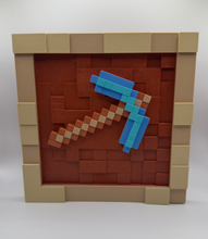 Load image into Gallery viewer, Mine craft Magnetic Item Frame Display with Swappable In Game Items - Pick Axe
