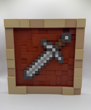 Load image into Gallery viewer, Mine craft Magnetic Item Frame Display with Swappable In Game Items - Sword
