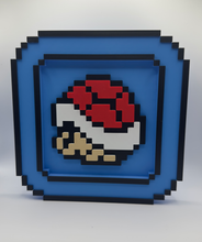 Load image into Gallery viewer, Super Mario Swappable Magnetic Display Frame Pixel Game Retro Decor - Red Shell
