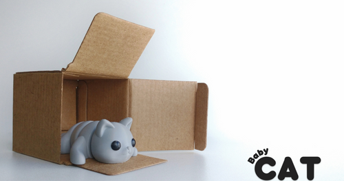 Pocket Pals - Articulated Fidget Toy - Baby Cat