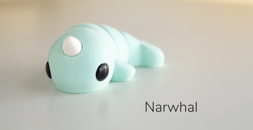 Pocket Pals - Articulated Fidget Toy - Baby Narwhal