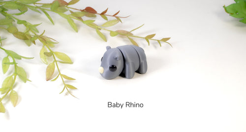 Pocket Pals - Articulated Fidget Toy - Baby Rhino