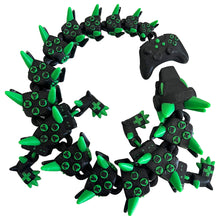 Load image into Gallery viewer, Xbox Dragon - Black and Green Gaming Dragon - Flexi Dragon Approx 40cm
